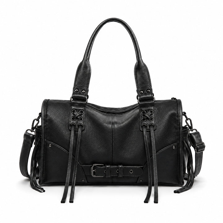 Elegante strukturierte Lederhandtasche