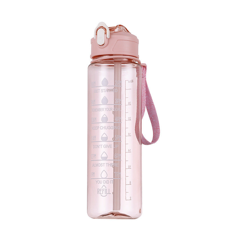 Damen Motivierende Wasserflasche mit Zeitmarkierungen Karnz