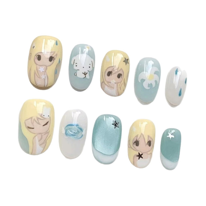 Kreative Cartoon Press-On Nagelkunst Karnz