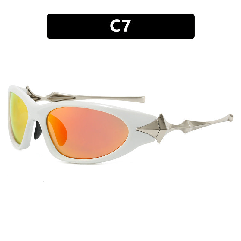 Damen futuristische Sportsonnenbrille mit ergonomischem Design Karnz