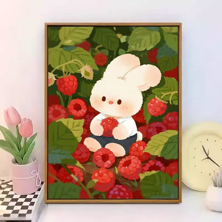 Niedliches Kaninchen-Themen-Leinwand-Wandkunst Karnz