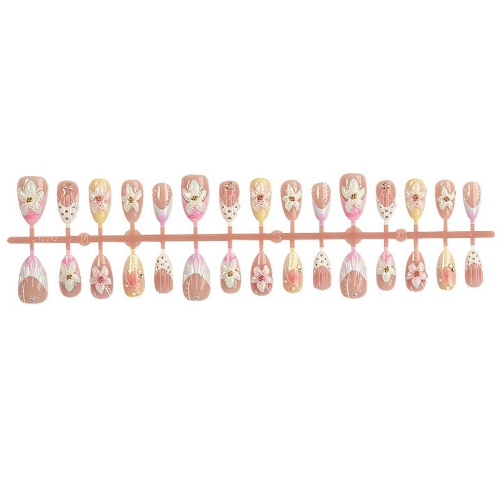 Dekoratives Blumen Press-On Nails Kunst Set Karnz