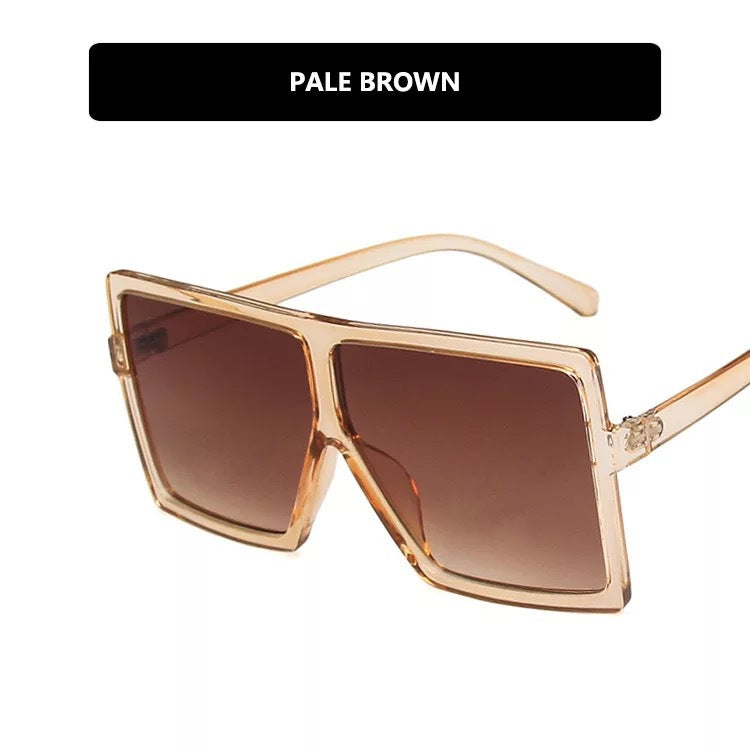 Damen moderne oversized Sonnenbrille mit transparentem Rahmen und stilvollen Gläsern Karnz