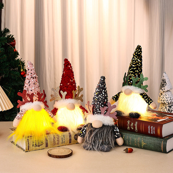 Dekorative Weihnachtsgnom Figur mit LED-Beleuchtung Karnz