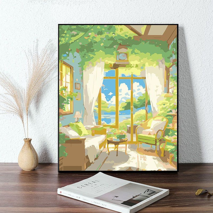 Gemütliche Schlafzimmer-Szene Leinwanddruck Karnz