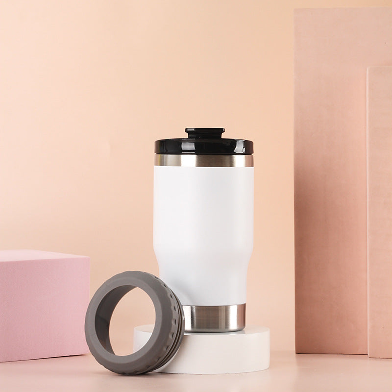 Damen Isolierter Kaffeebecher mit rutschfester Silikonunterlage Karnz