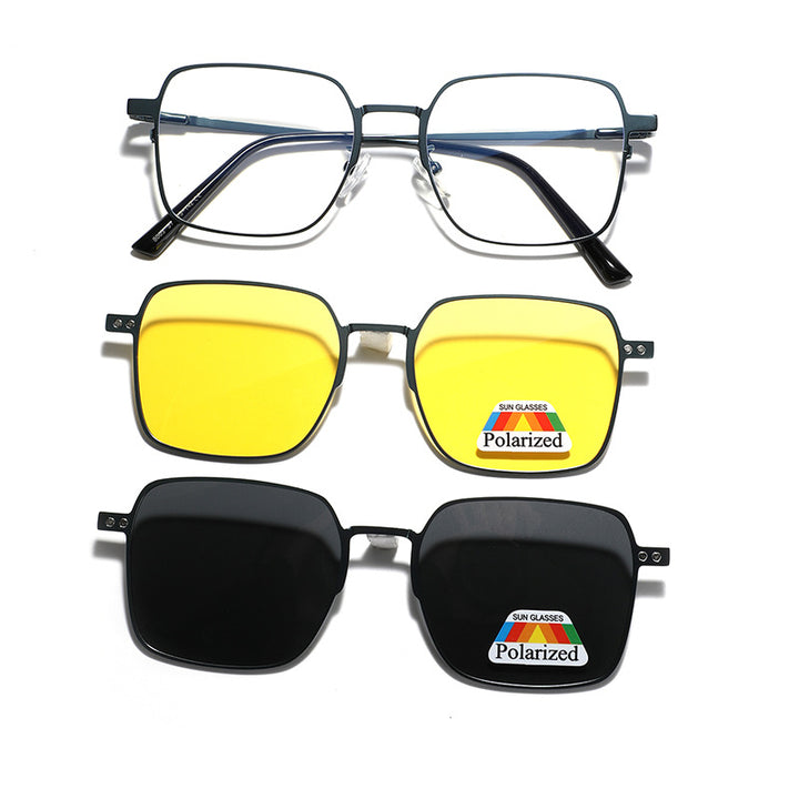 Damen vielseitige, modische Sonnenbrille mit wechselbaren polarisierenden Gläsern Karnz