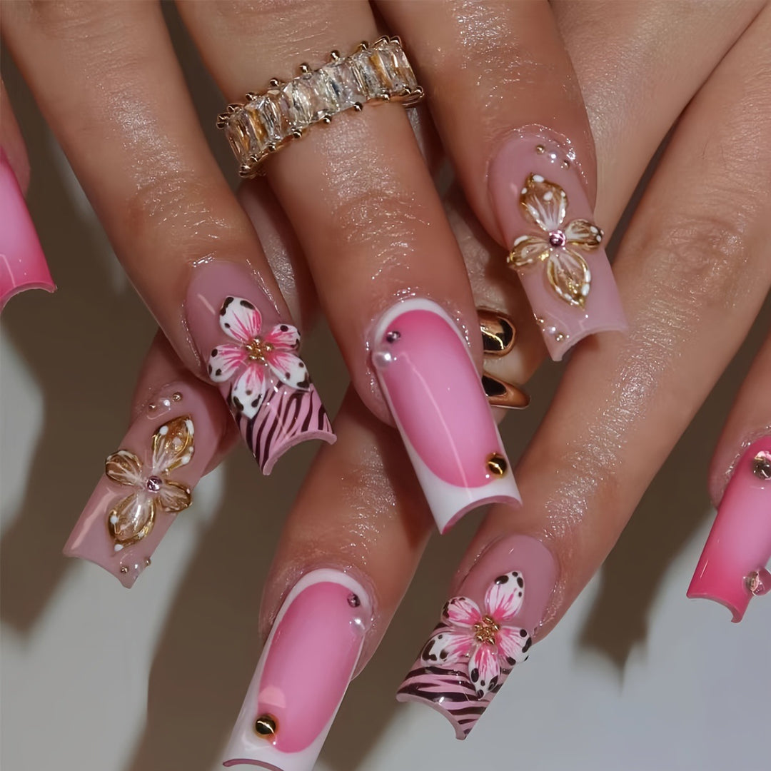Künstlerische Blumen Acryl Nail Art Karnz