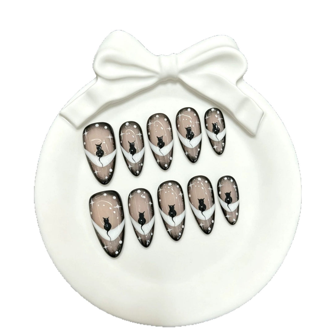 Künstlerisches katzenjammer Themen Presse auf Nail Art Set  1791773919