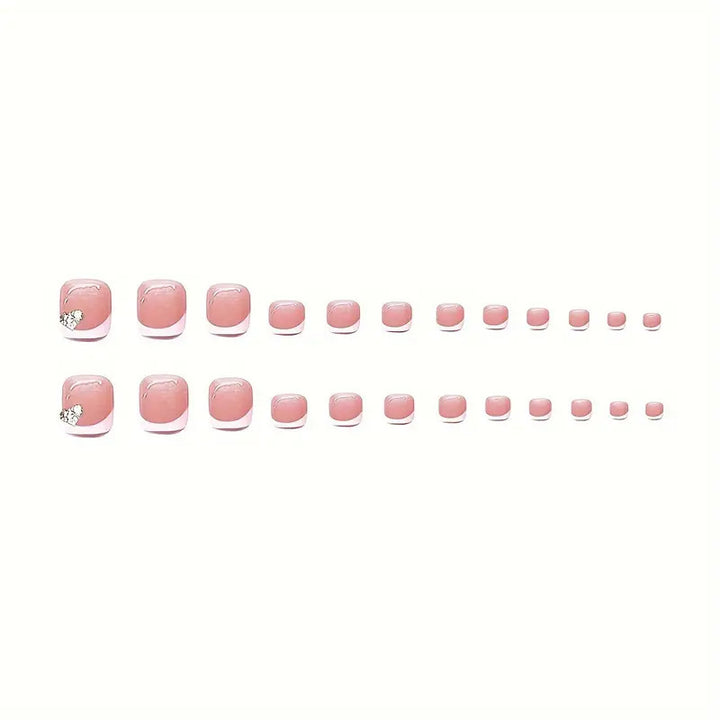 Stilvolles Press-On Nagelkunst-Set mit Strassakzenten Karnz