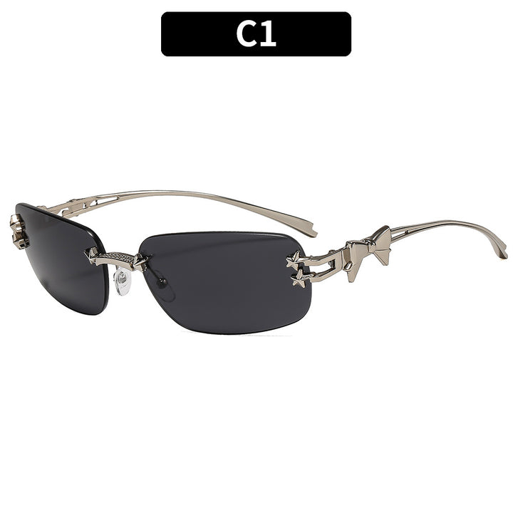 Modische Shield Sonnenbrille mit dekorativen Sternakzenten