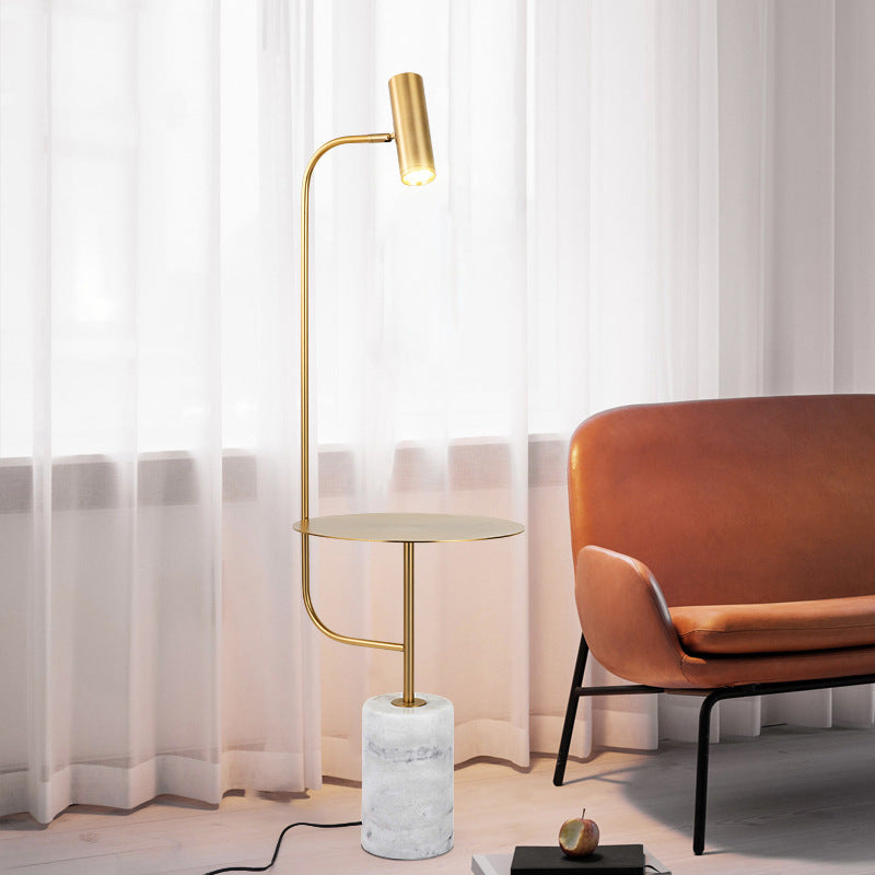 Moderne Marmor Basis Stehlampe mit integriertem Beistelltisch