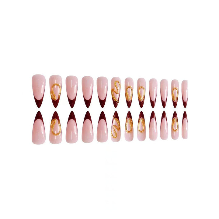 Künstlerische Stiletto-Nagelerweiterungen mit abstraktem Design Karnz