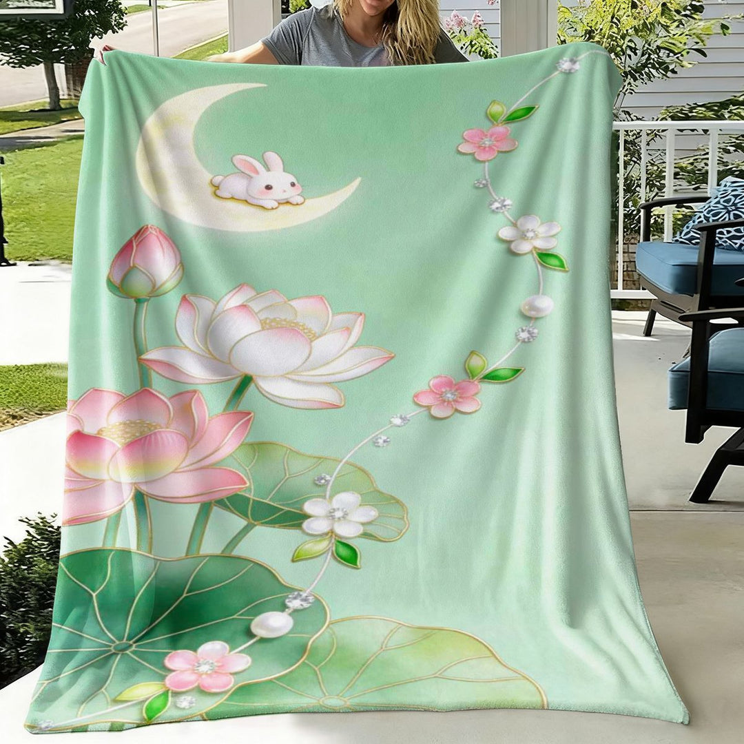 Elegante Blumenmuster Fleece Decke