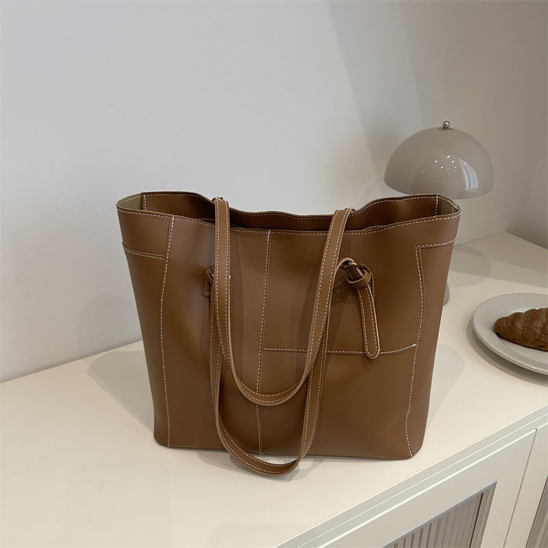 Elegante Strukturierte Leder Tragetasche