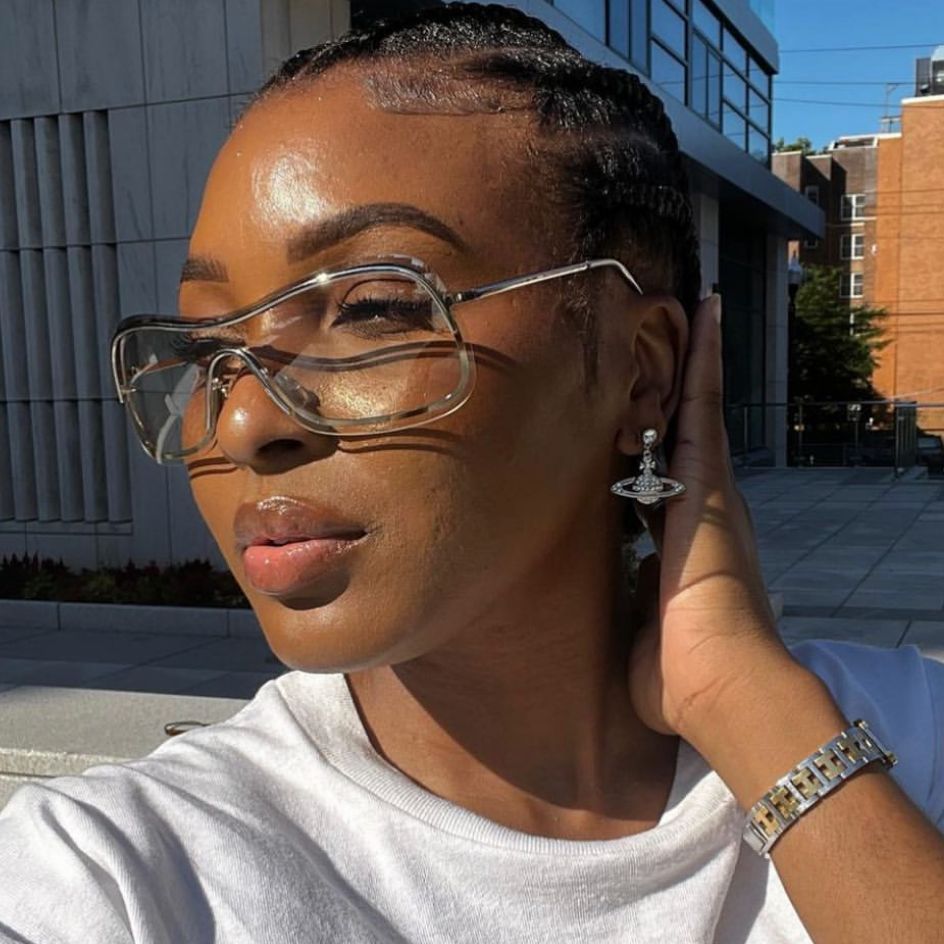 Damen große runde Sonnenbrille mit elegantem Metallrahmen Karnz
