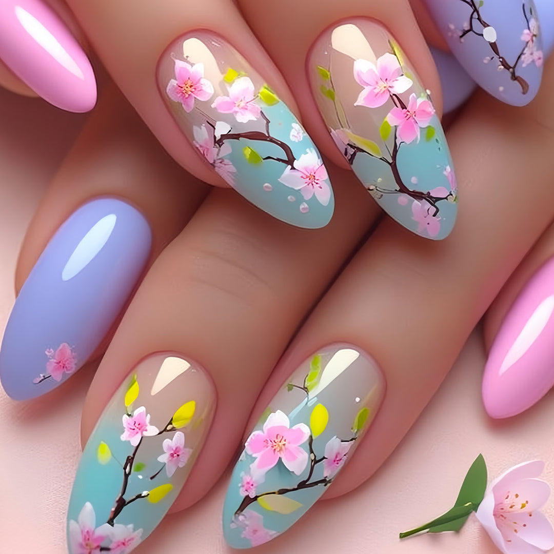Künstlerische florale Press-On Nagelverstärkungen Karnz