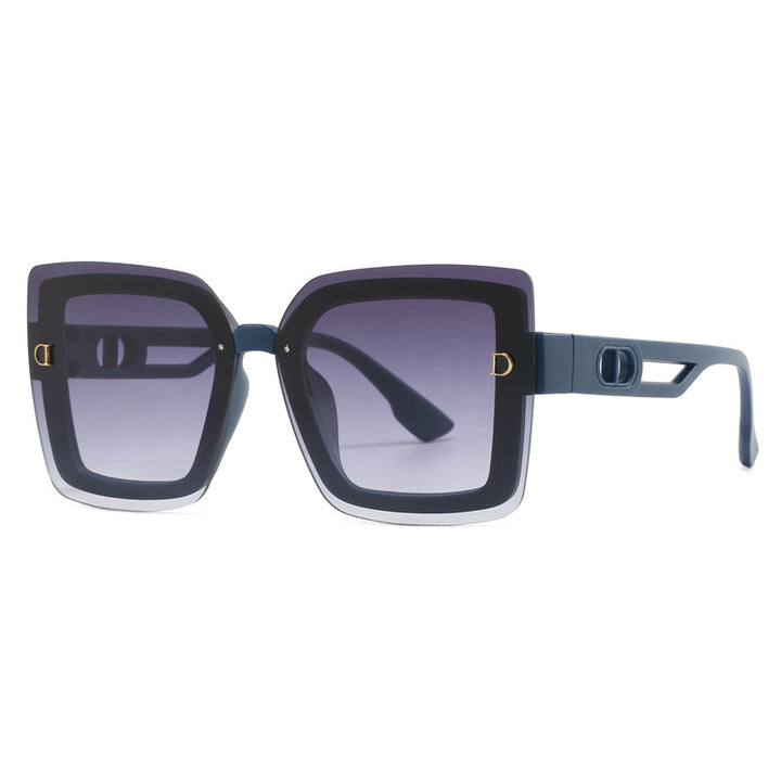 Damen modische oversized Sonnenbrille im geometrischen Design Karnz