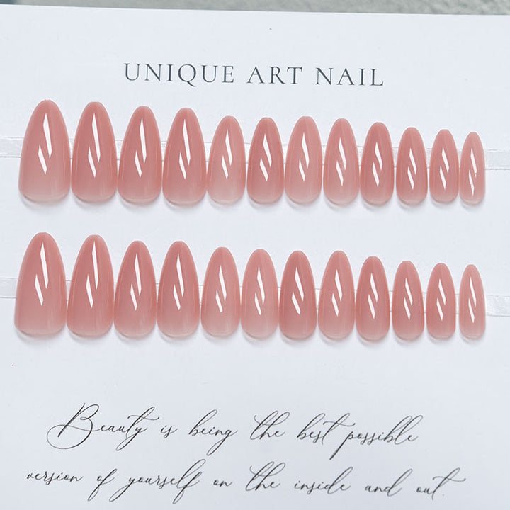 Natürliche Glossy Lange Coffin Press-On Nägel