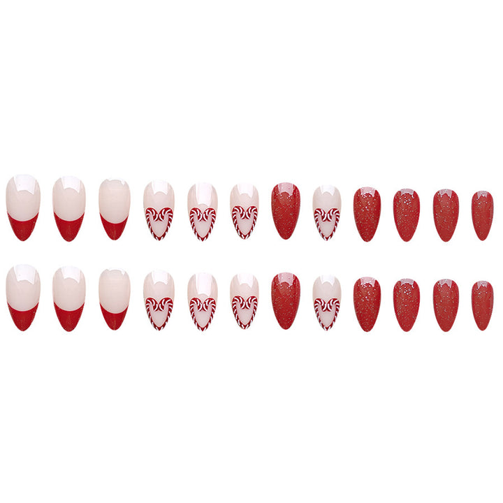 Festliches Zuckerstangen-Nagelkunst-Set