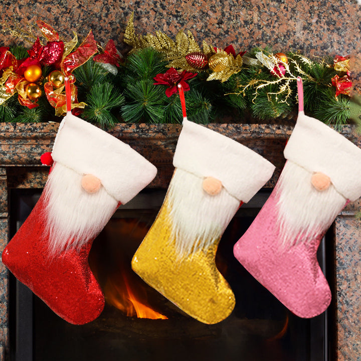 Festliches Plüsch-Weihnachtsstrumpf-Set