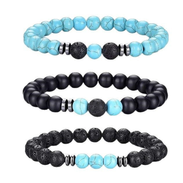 Naturstein Perlenarmband Set Karnz