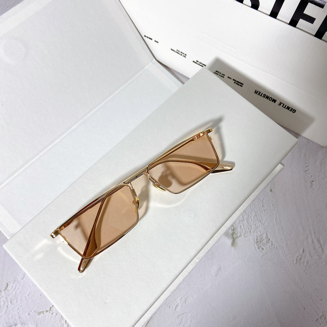 Modische Sonnenbrille mit Rechteckigem Metallrahmen Karnz
