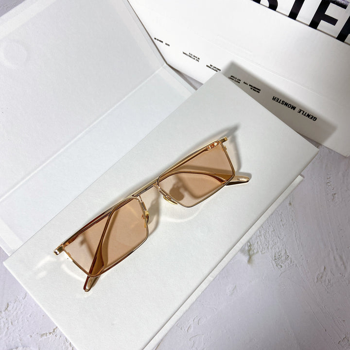 Modische Sonnenbrille mit Rechteckigem Metallrahmen Karnz