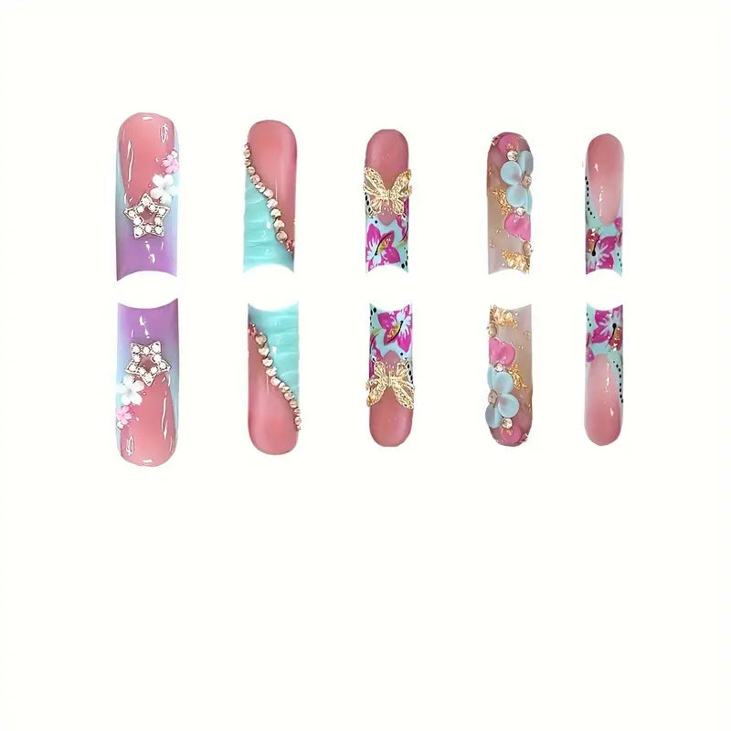 3D Blumendekorative Druck-Nagelkunst Karnz