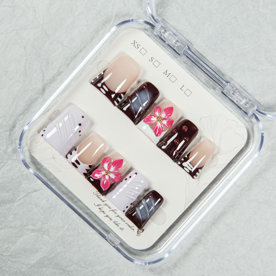 Blumenakzent Press-On Nagelset
