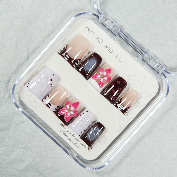 Blumenakzent Press-On Nagelset