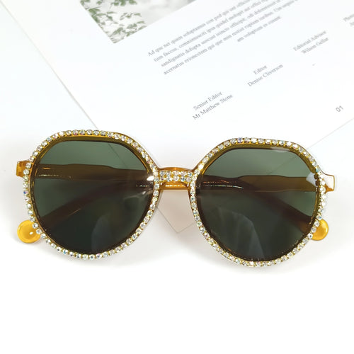 Damen Glitzernde Oversized Sonnenbrille Karnz