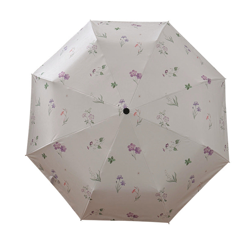 Damen Faltbarer Regenschirm mit elegantem Blumendesign Karnz