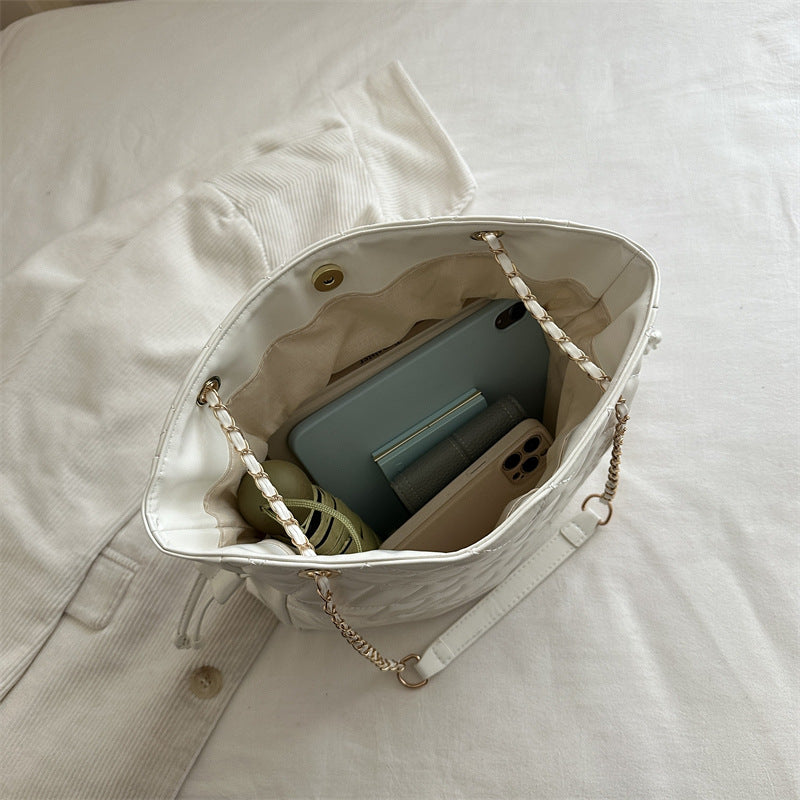 Gepolsterte Kunstleder-Shopper-Tasche