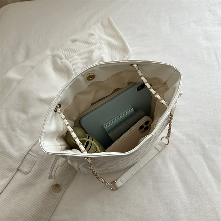 Gepolsterte Kunstleder-Shopper-Tasche