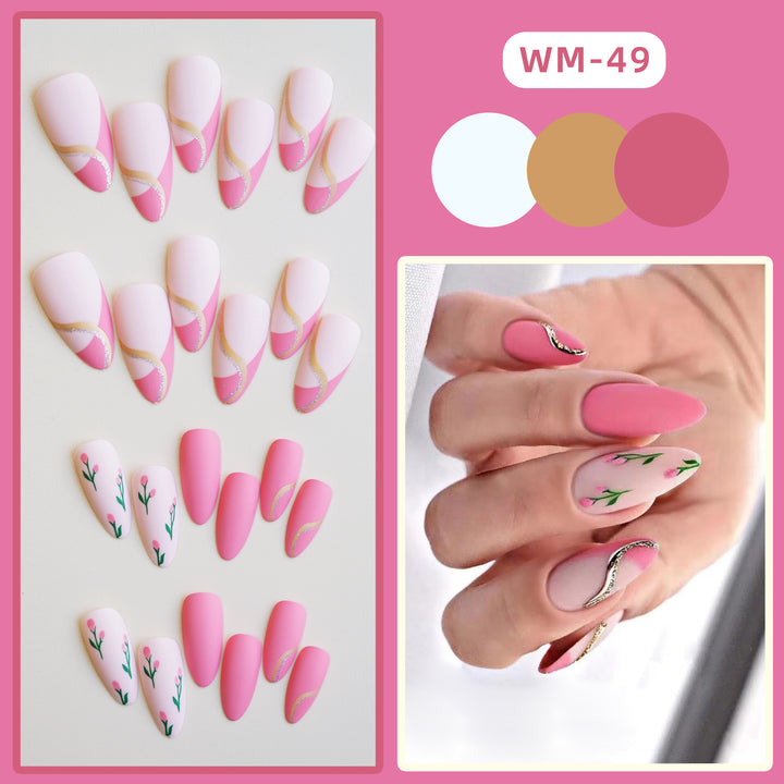 Künstlerisches Floral Press-On Nagelset 1790727149