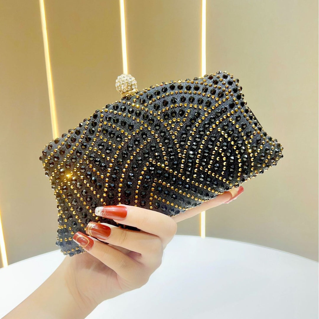 Verschnörkelte Perlen-Abend-Clutch