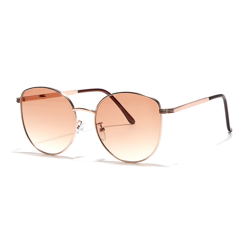 Damen geometrische Sonnenbrille mit schmalem Metallrahmen Karnz