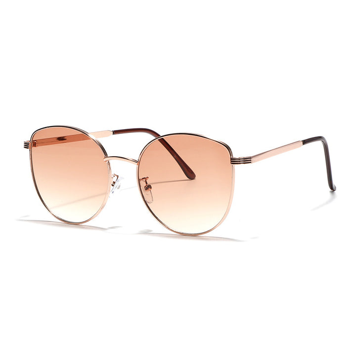 Damen geometrische Sonnenbrille mit schmalem Metallrahmen Karnz