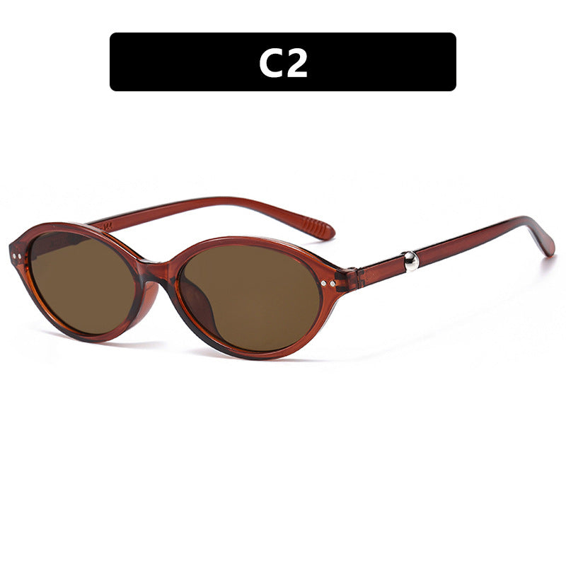 Damen trendige Sonnenbrille im ovalen Design mit UV-Schutz Karnz