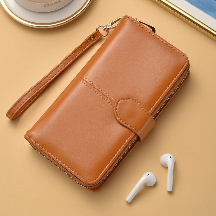 Slim Doppelreißverschluss Wallet mit Handgelenkband Karnz