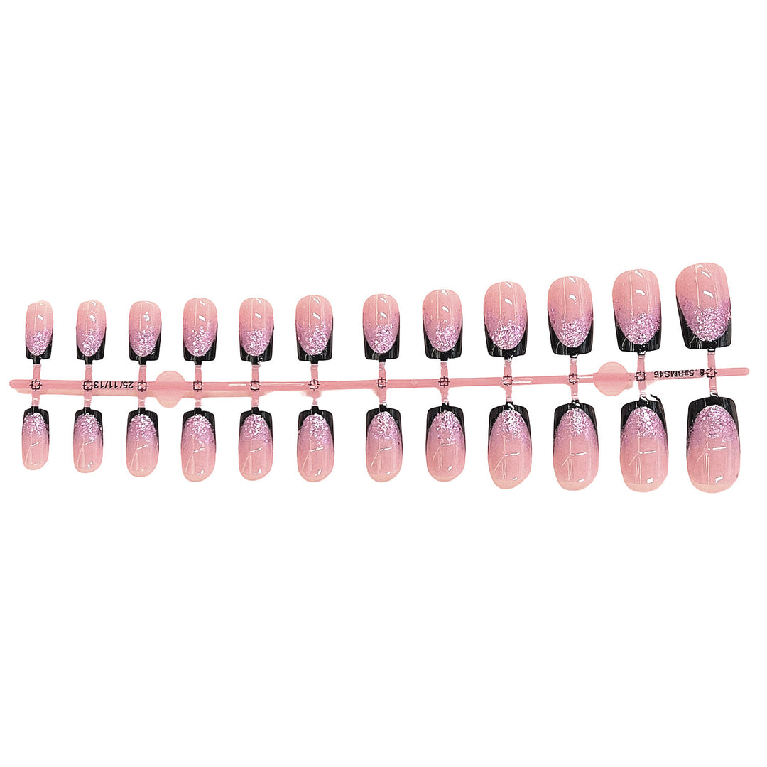 Glitzernde Tipp Press-On Nagelset Karnz