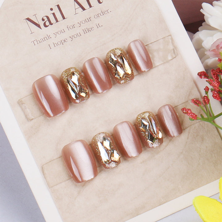 Glamorous Press-On Nagelkunstset mit Strassakzenten Karnz