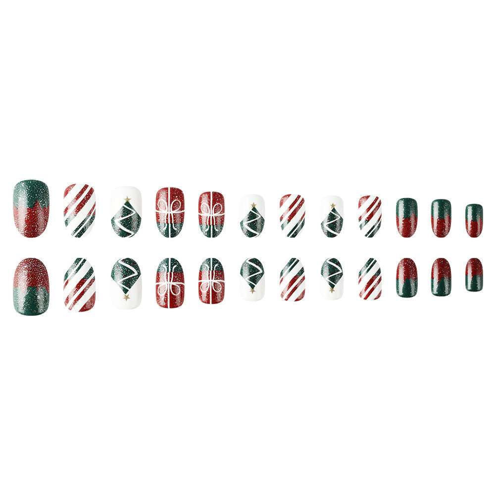 Festliche Weihnachten-Themen Press-On Nagelkunst Karnz