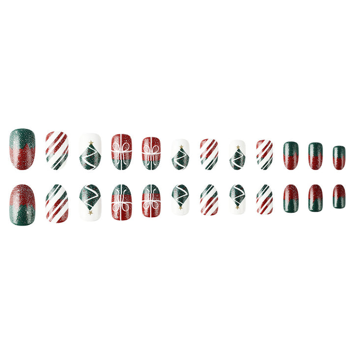 Festliche Weihnachten-Themen Press-On Nagelkunst Karnz