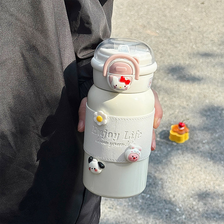 Damen multifunktionale Trinkflasche mit kreativen Silikon-Elementen Karnz