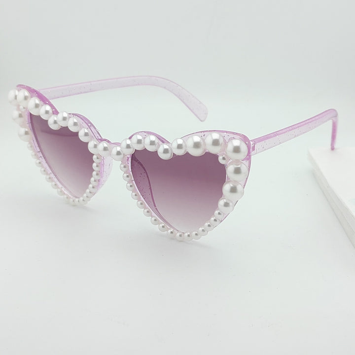 Herzförmige, perlenverzierte Sonnenbrille Karnz