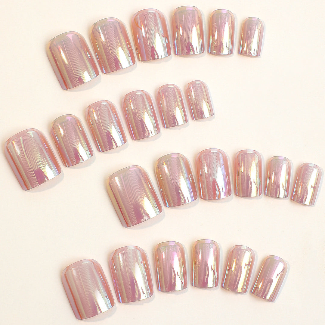 Künstliches Nagelset mit holografischem Effekt Karnz