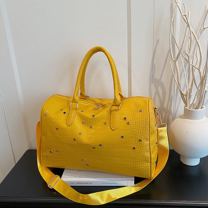 Elegante Verzierte Krokodil-Muster Reise-Duffel