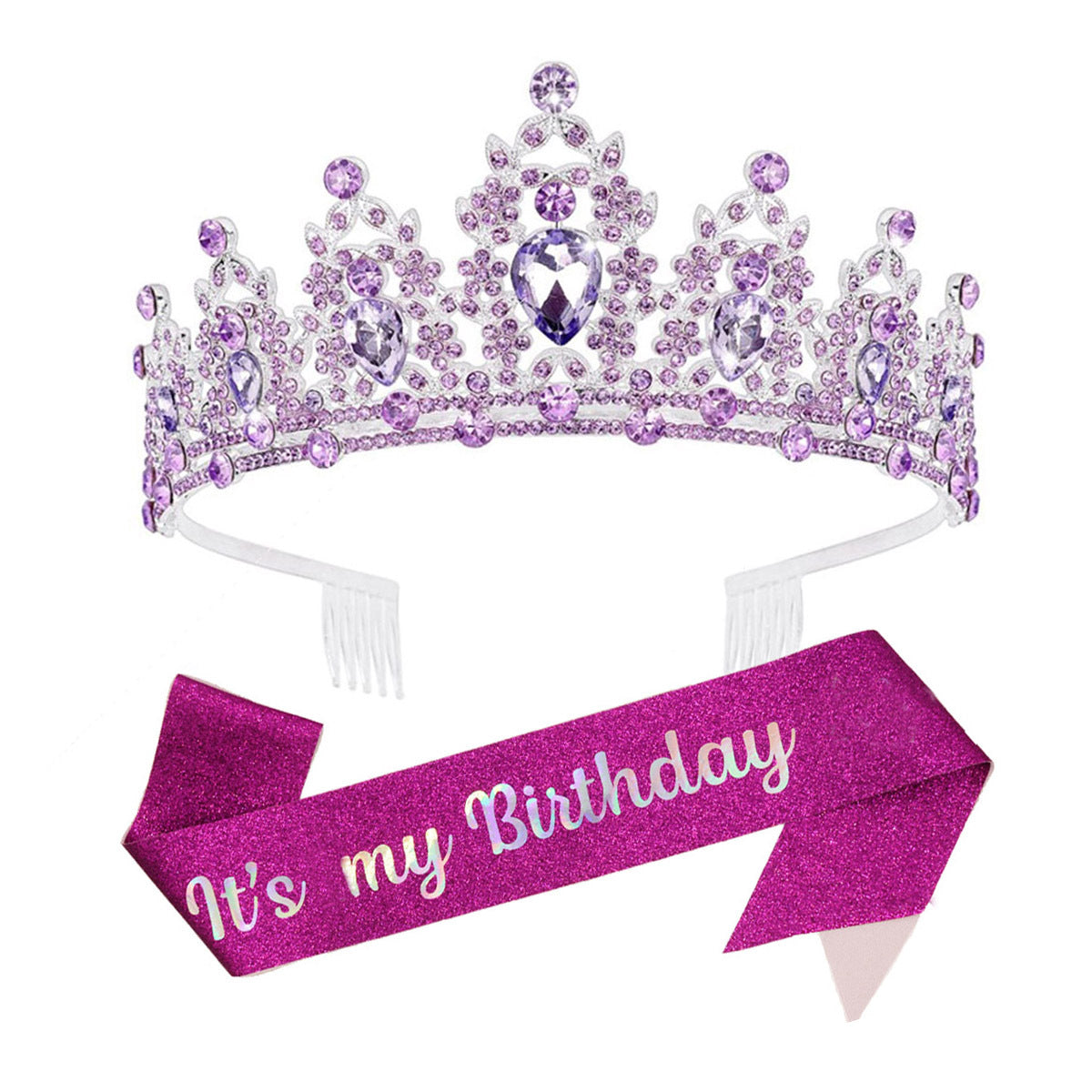 Damen Schwarz verzierte Tiara mit edlem Design Karnz